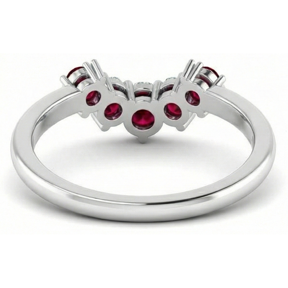 echter round rubin 3.30Karat ring Draufsicht