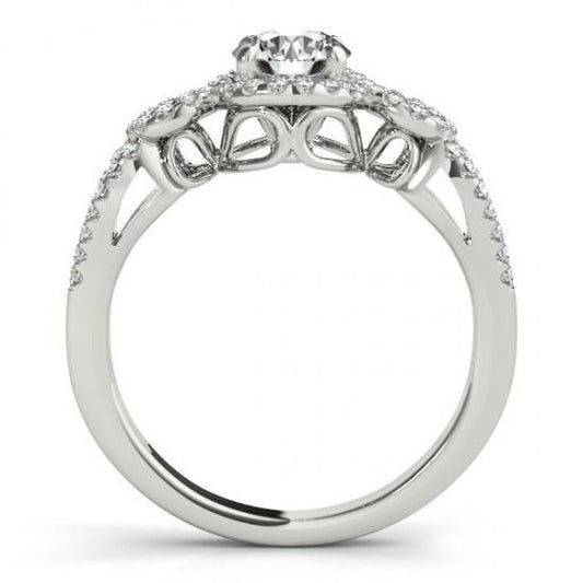 Jubiläumsrunder Echt Diamant-Verlobungsring Antik-Stil 2 Ct. WG 14K