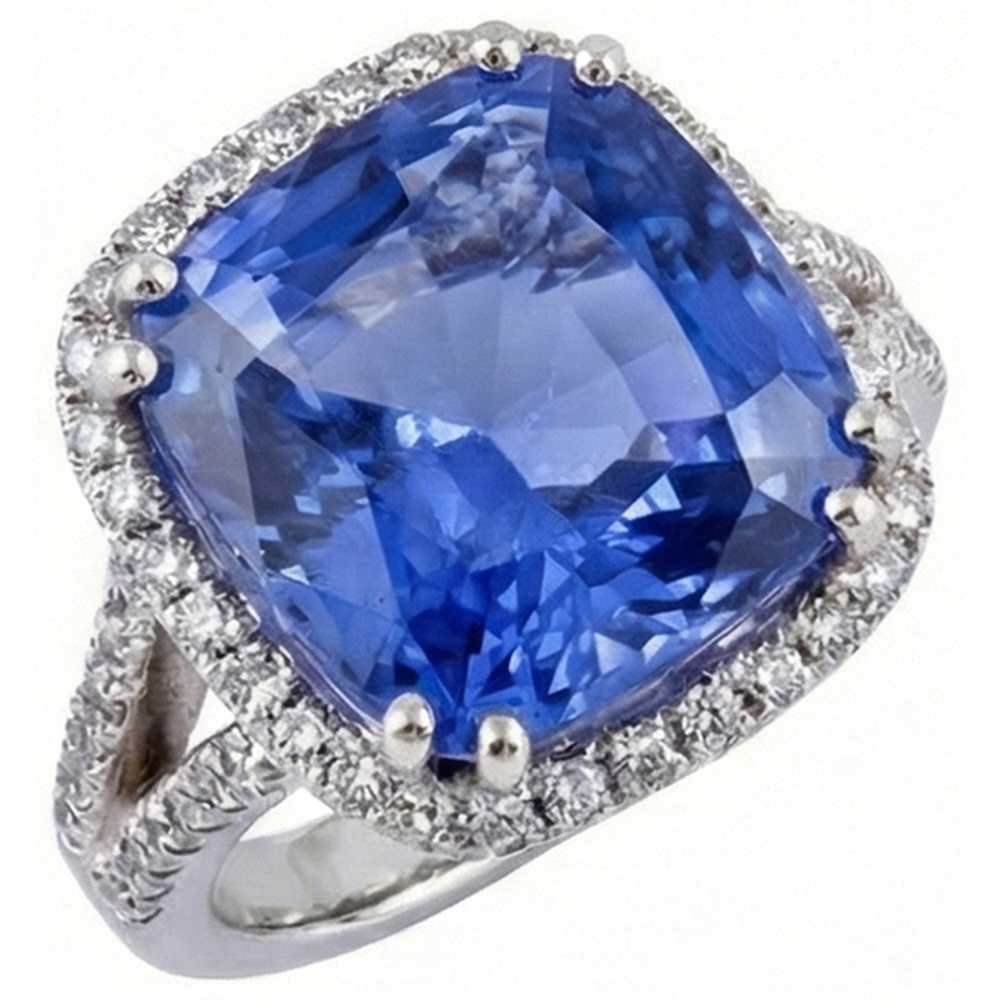 echter round tansanit 6Karat ring Detailansicht