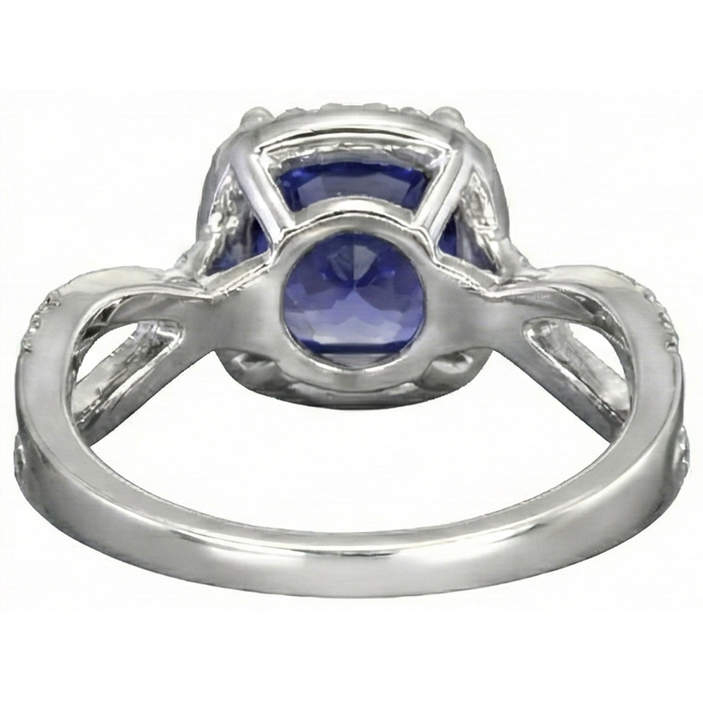echter round tansanit 5.50Karat ring auf Weiß