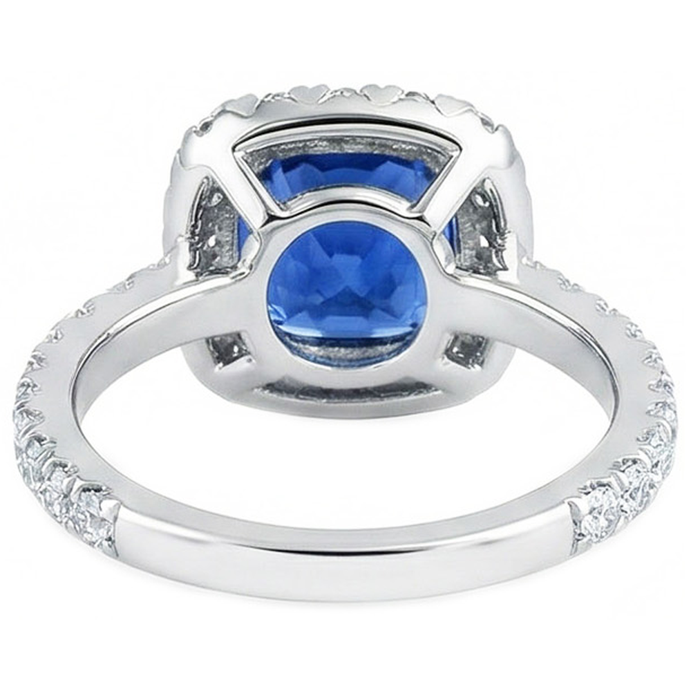 echter round saphir 2.50Karat ring auf Weiß