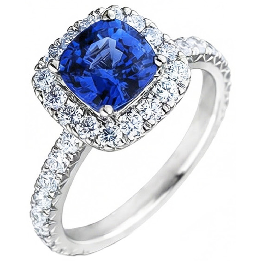 echter round saphir 2.50Karat ring Detailansicht