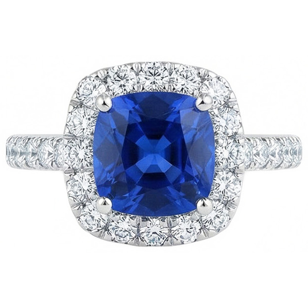 echter round saphir 2.50Karat ring Seitenansicht