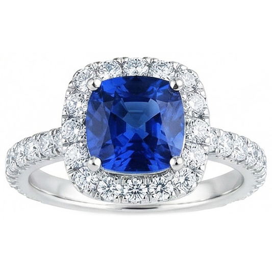 echter round saphir 2.50Karat ring Vorderansicht