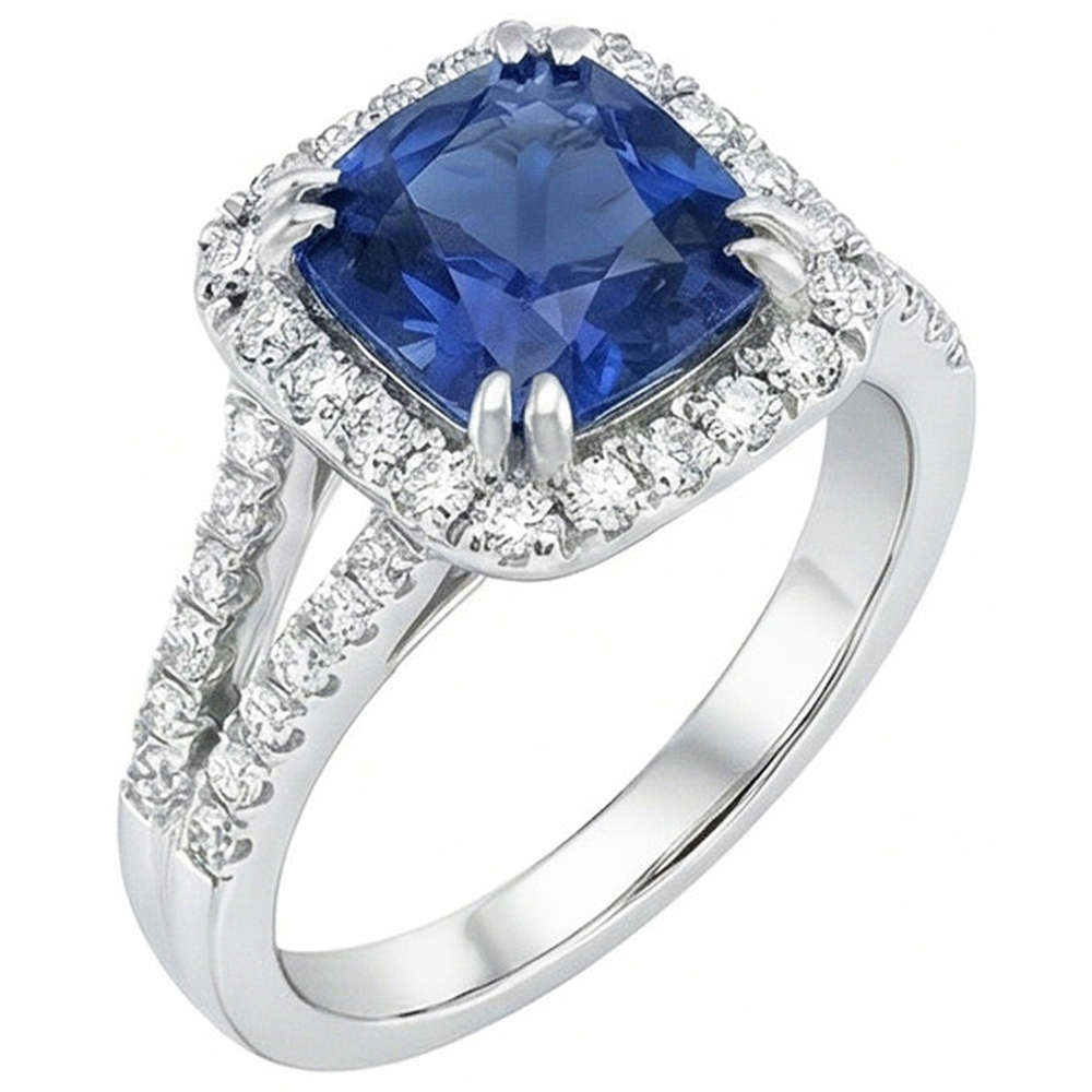 echter round diamant 3Karat ring Vorderansicht