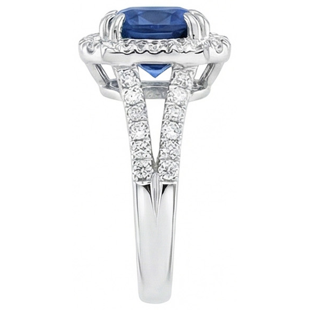 echter round diamant 3Karat ring Profilansicht