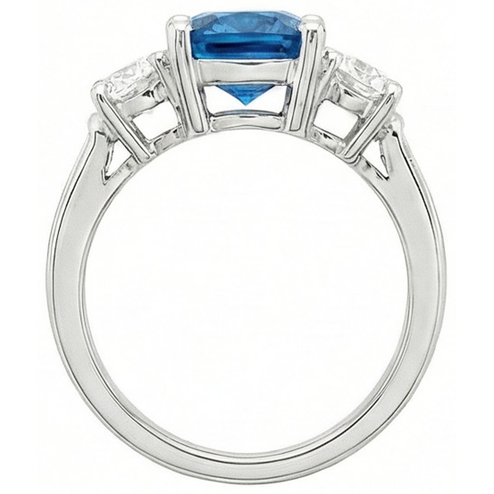 echter round diamant 4.50Karat ring Profilansicht