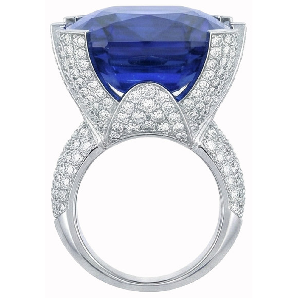 echter round diamant 8.50Karat ring Profilansicht