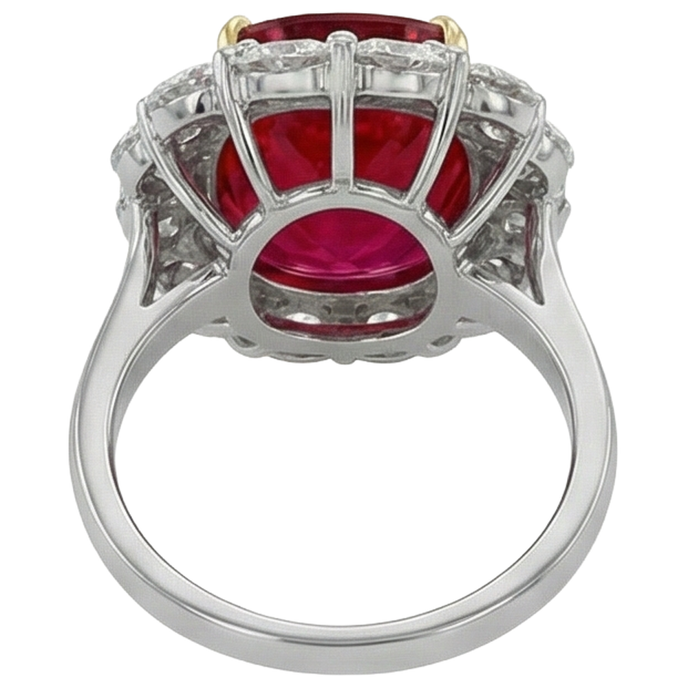 echter round rubin 7Karat ring auf Weiß