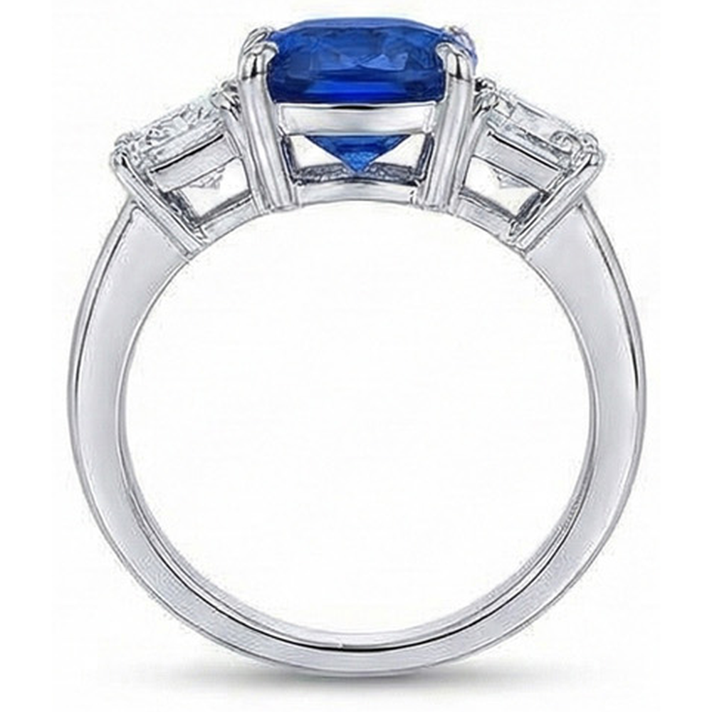 echter asscher saphir 4Karat ring Seitenansicht