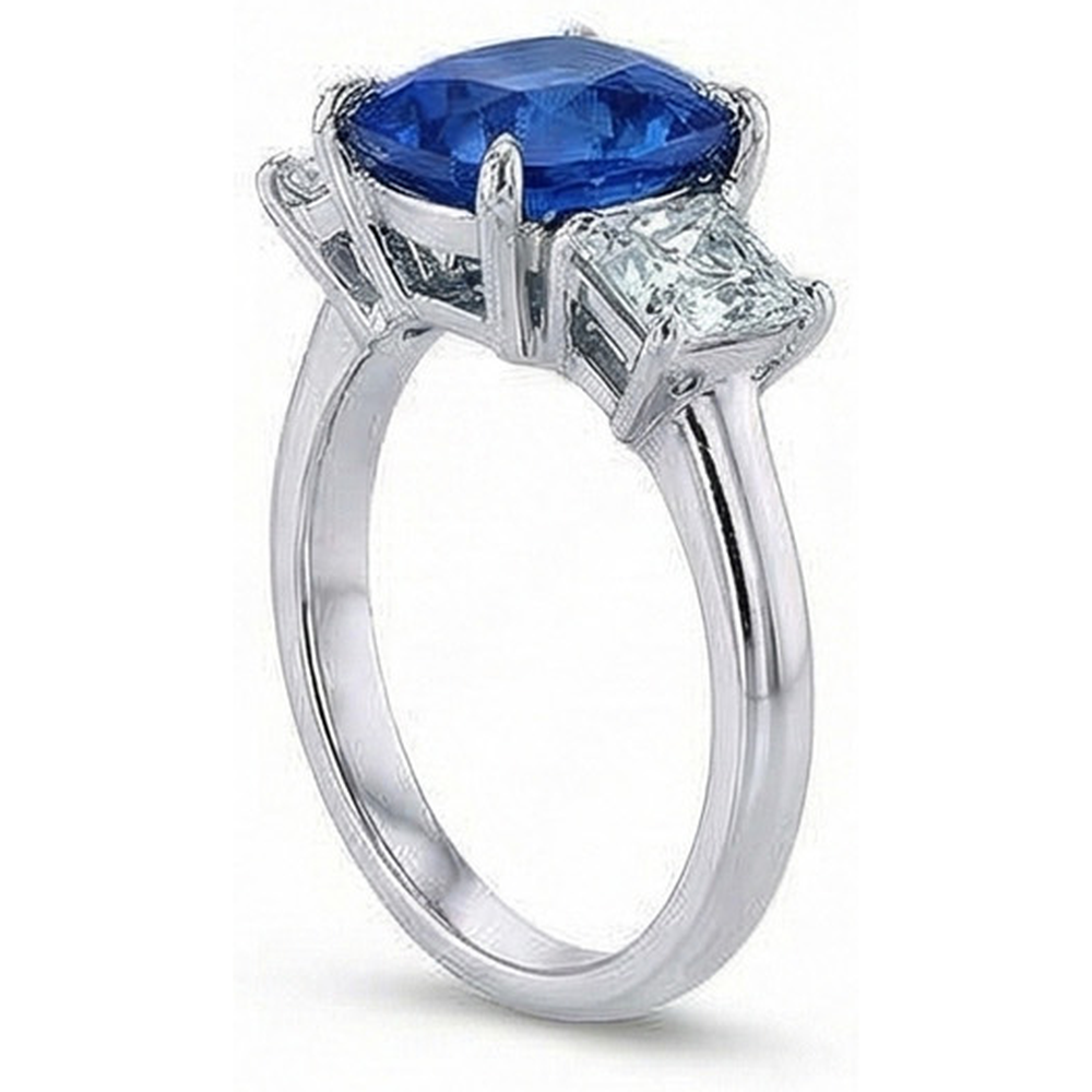 echter asscher saphir 4Karat ring auf Weiß
