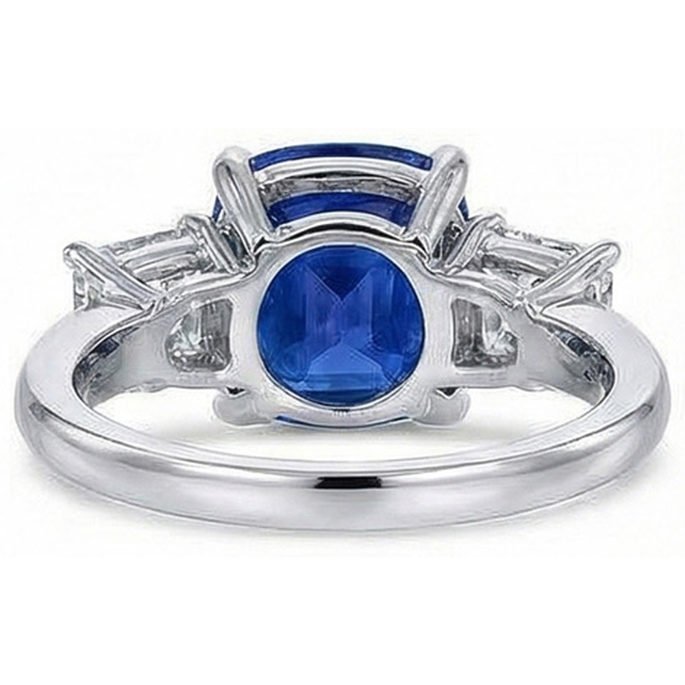 echter asscher saphir 4Karat ring Band Detail