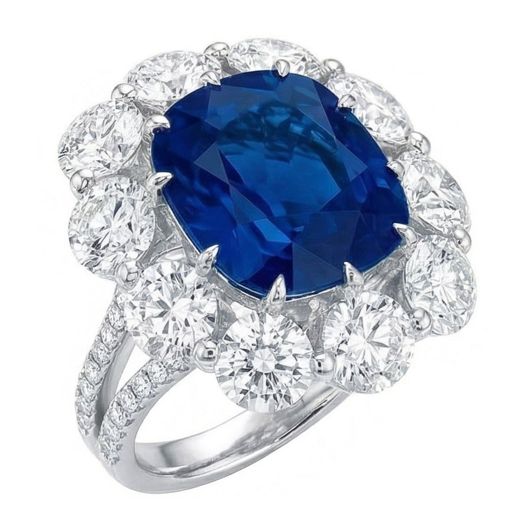 echter round diamant 10.50Karat ring Vorderansicht
