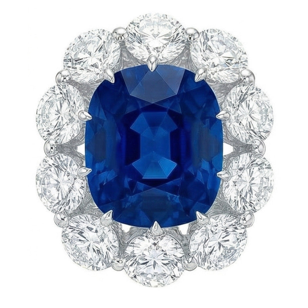 echter round diamant 10.50Karat ring Seitenansicht