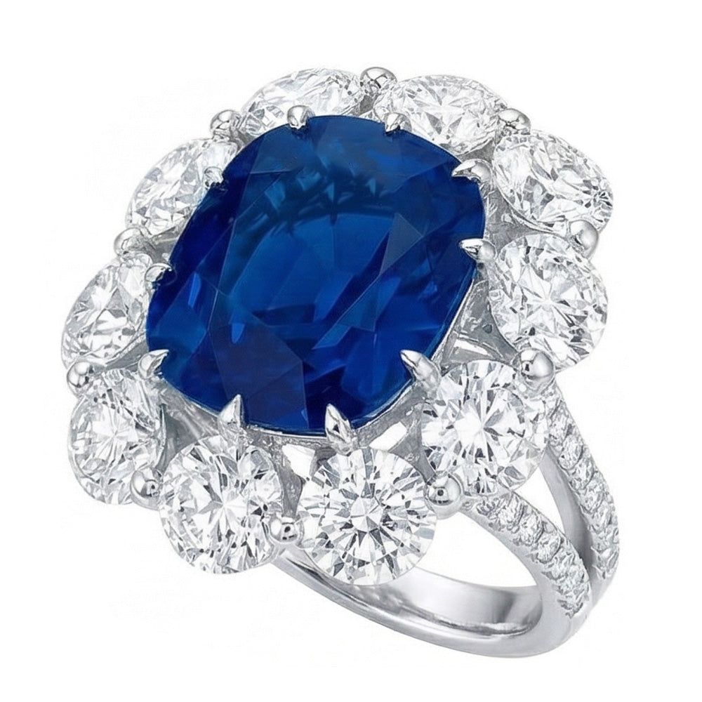 echter round diamant 10.50Karat ring Detailansicht