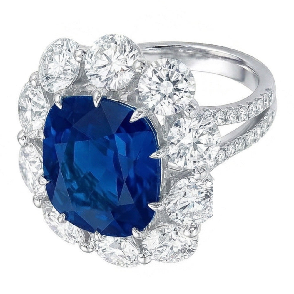 echter round diamant 10.50Karat ring Draufsicht