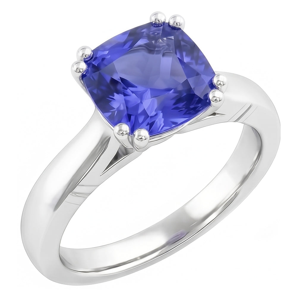 echter cushion diamant 2Karat ring Vorderansicht