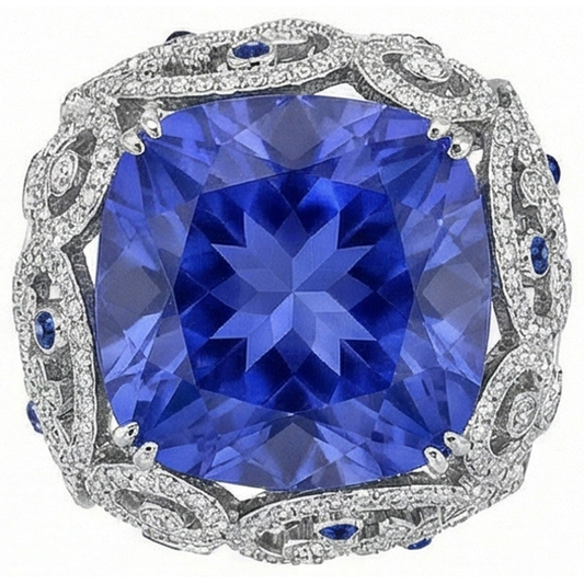 echter round diamant 8.50Karat ring Seitenansicht