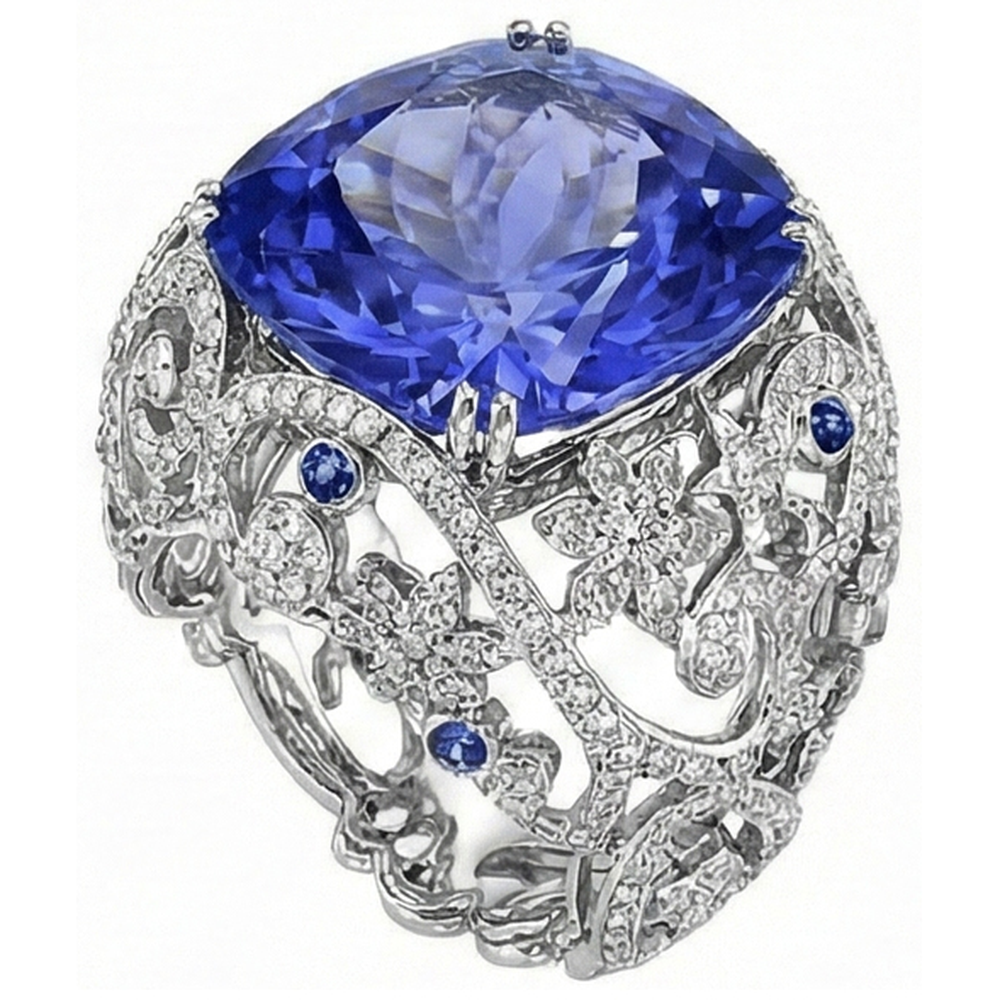 echter round diamant 8.50Karat ring Draufsicht