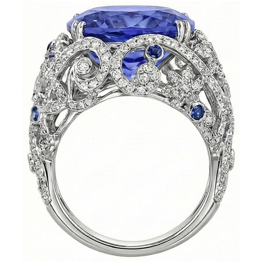 echter round diamant 8.50Karat ring auf Weiß