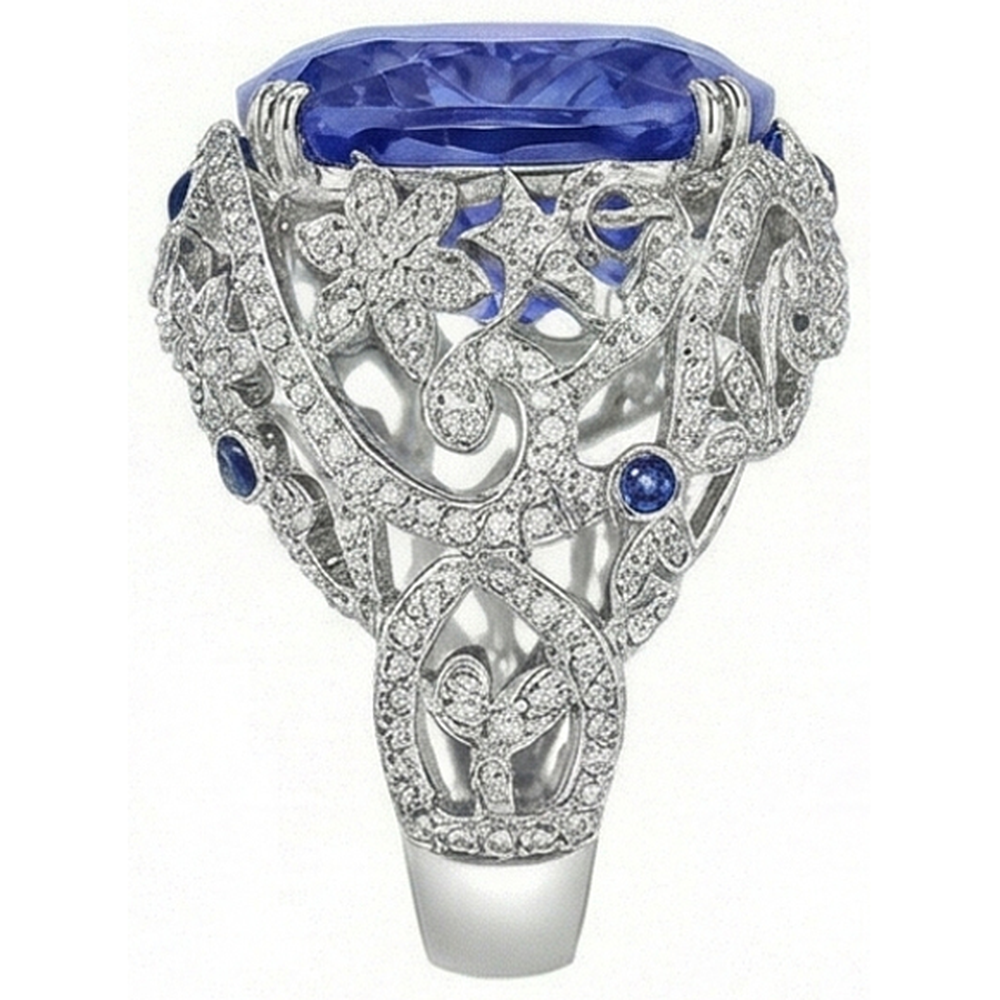echter round diamant 8.50Karat ring Profilansicht