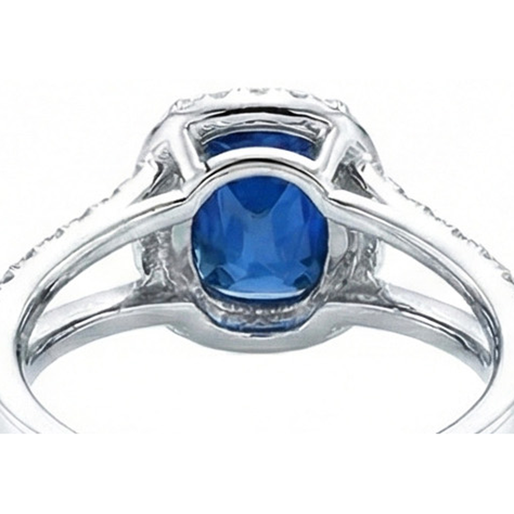 echter round saphir 4.75Karat ring auf Weiß