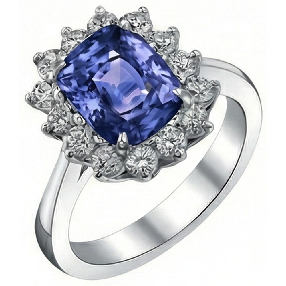 echter round tansanit 4.30Karat ring Detailansicht