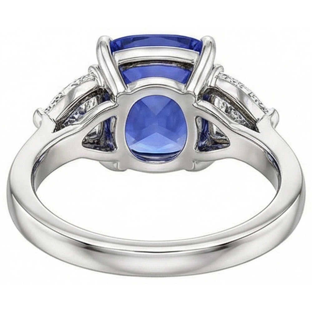 echter trillion tansanit 3Karat ring mit Diamantbesatz