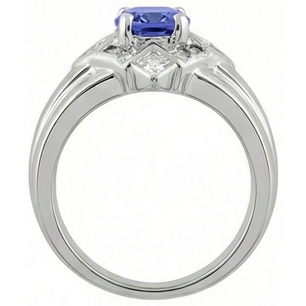 echter round tansanit 5Karat ring Profilansicht