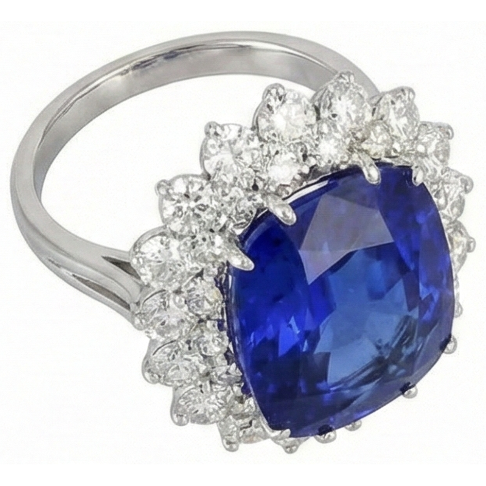 echter round diamant 5Karat ring Detailansicht