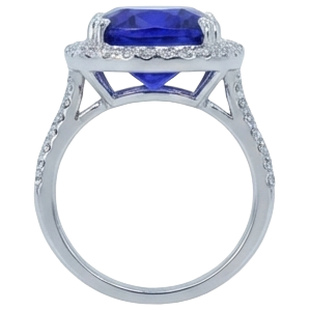echter round tansanit 6.50Karat ring auf Weiß