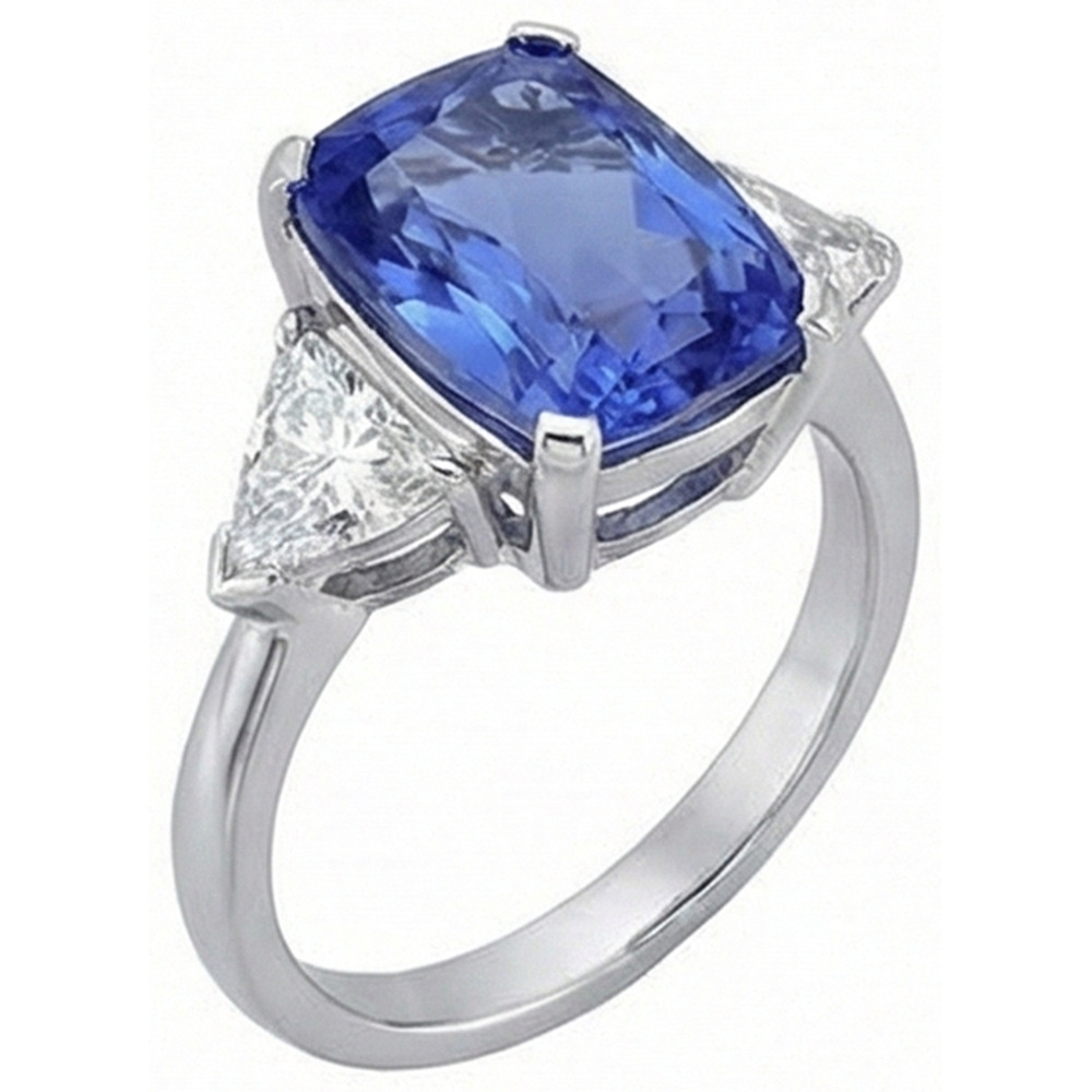 echter trillion tansanit 5Karat ring Detailansicht