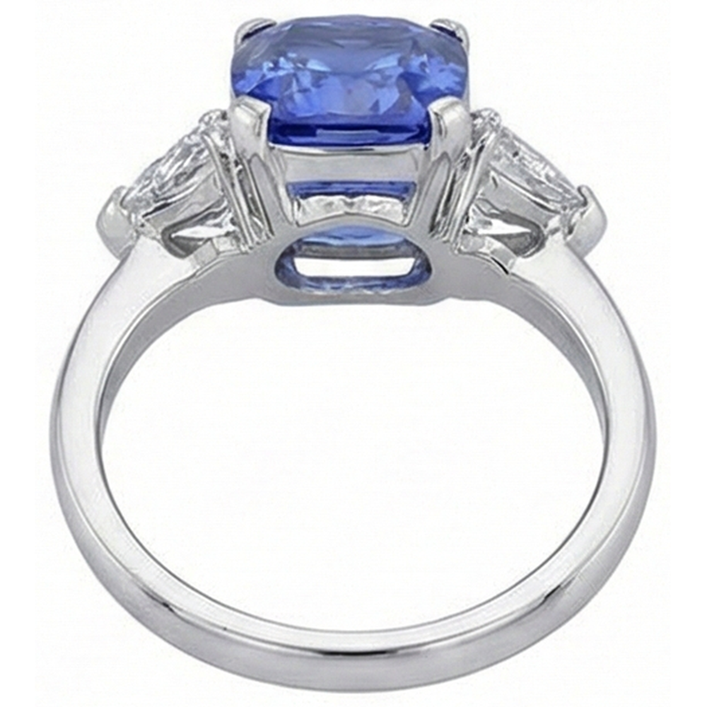 echter trillion tansanit 5Karat ring Draufsicht