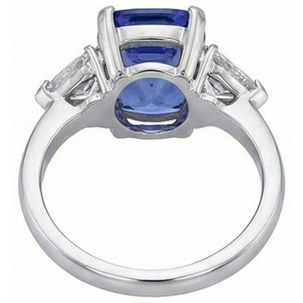 echter trillion tansanit 5Karat ring mit Diamantbesatz