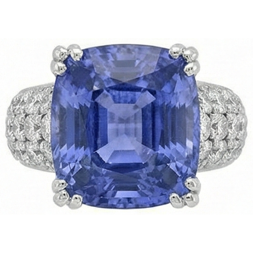 echter round tansanit 7.50Karat ring Seitenansicht