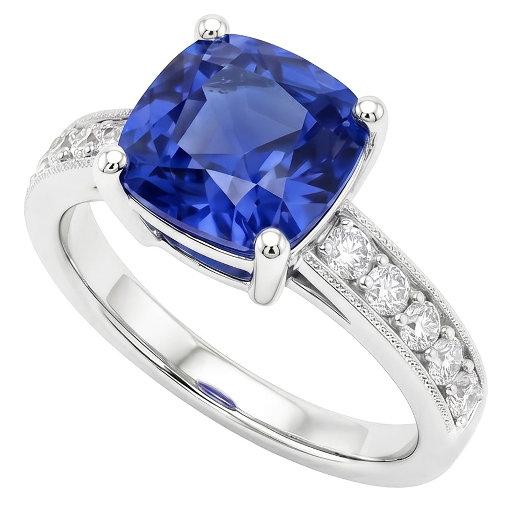 echter round diamant 3.30Karat ring Seitenansicht