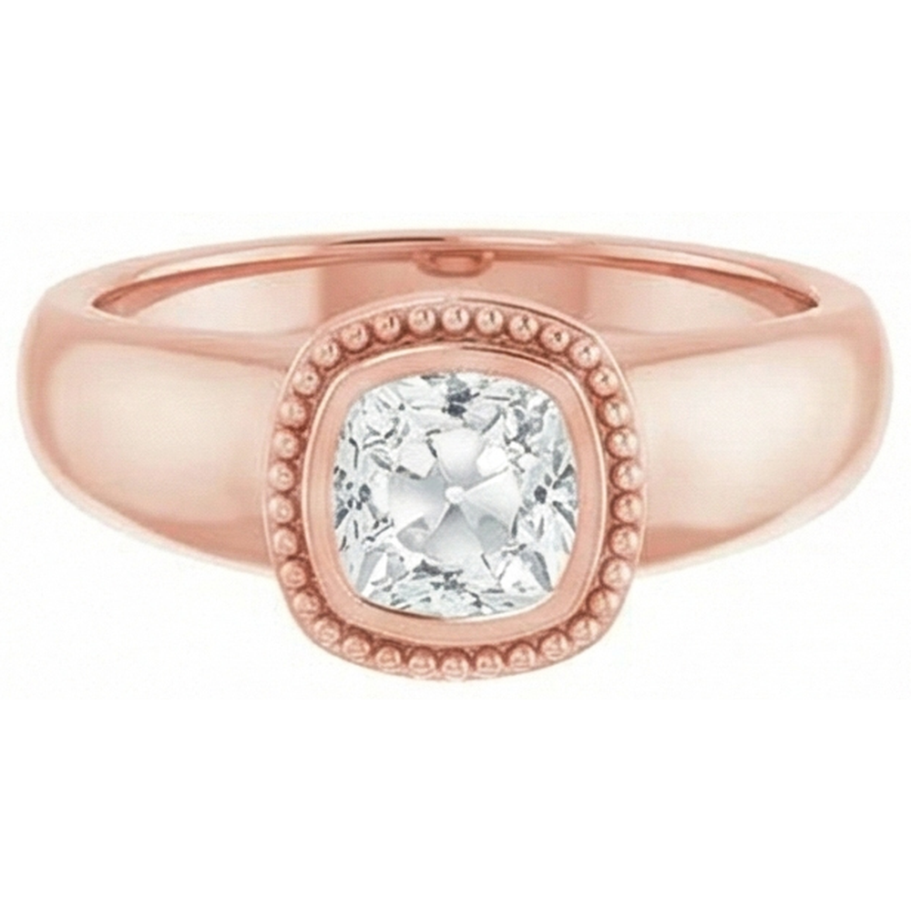 echter cushion diamant 2Karat ring Draufsicht