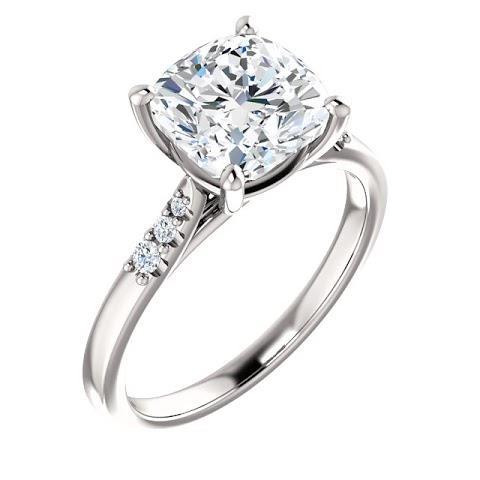 Kissen Natürliche Diamant-Verlobungsring Mit Akzenten 3,15 Karat Schmuck Neu