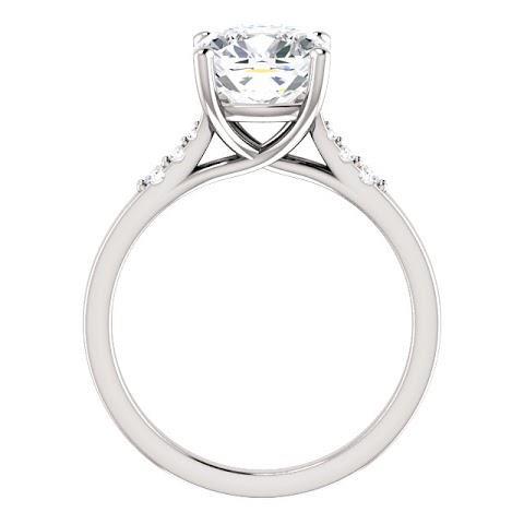 Kissen Natürliche Diamant-Verlobungsring Mit Akzenten 3,15 Karat Schmuck Neu