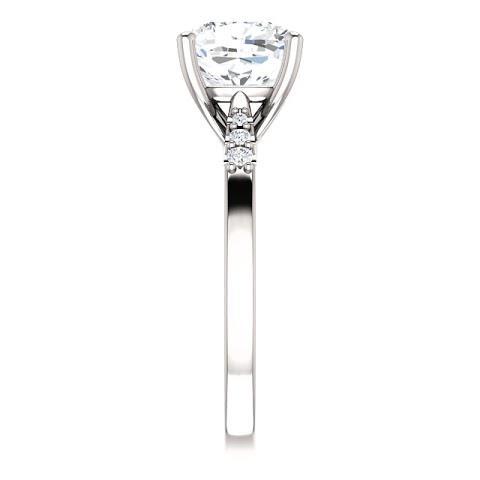 Kissen Natürliche Diamant-Verlobungsring Mit Akzenten 3,15 Karat Schmuck Neu