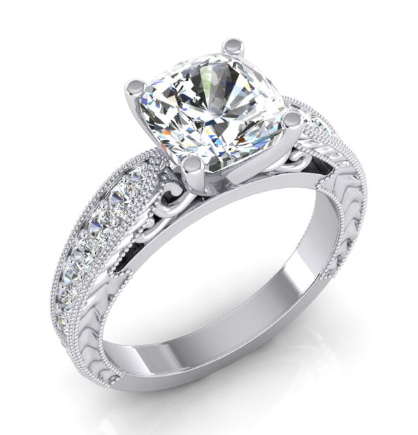 Kissen Verlobungsring Weißgold Damen Schmuck Echter Diamant