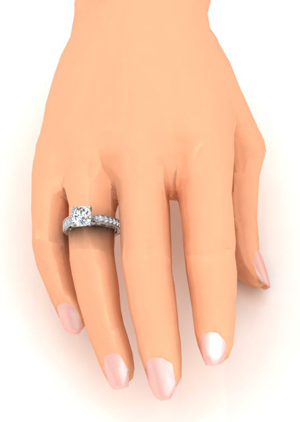 Kissen Verlobungsring Weißgold Damen Schmuck Echter Diamant