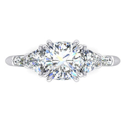 Kissen Natürliche Diamant-Verlobungsring 3 Karat Weißgold im Trillionenschliff 14K