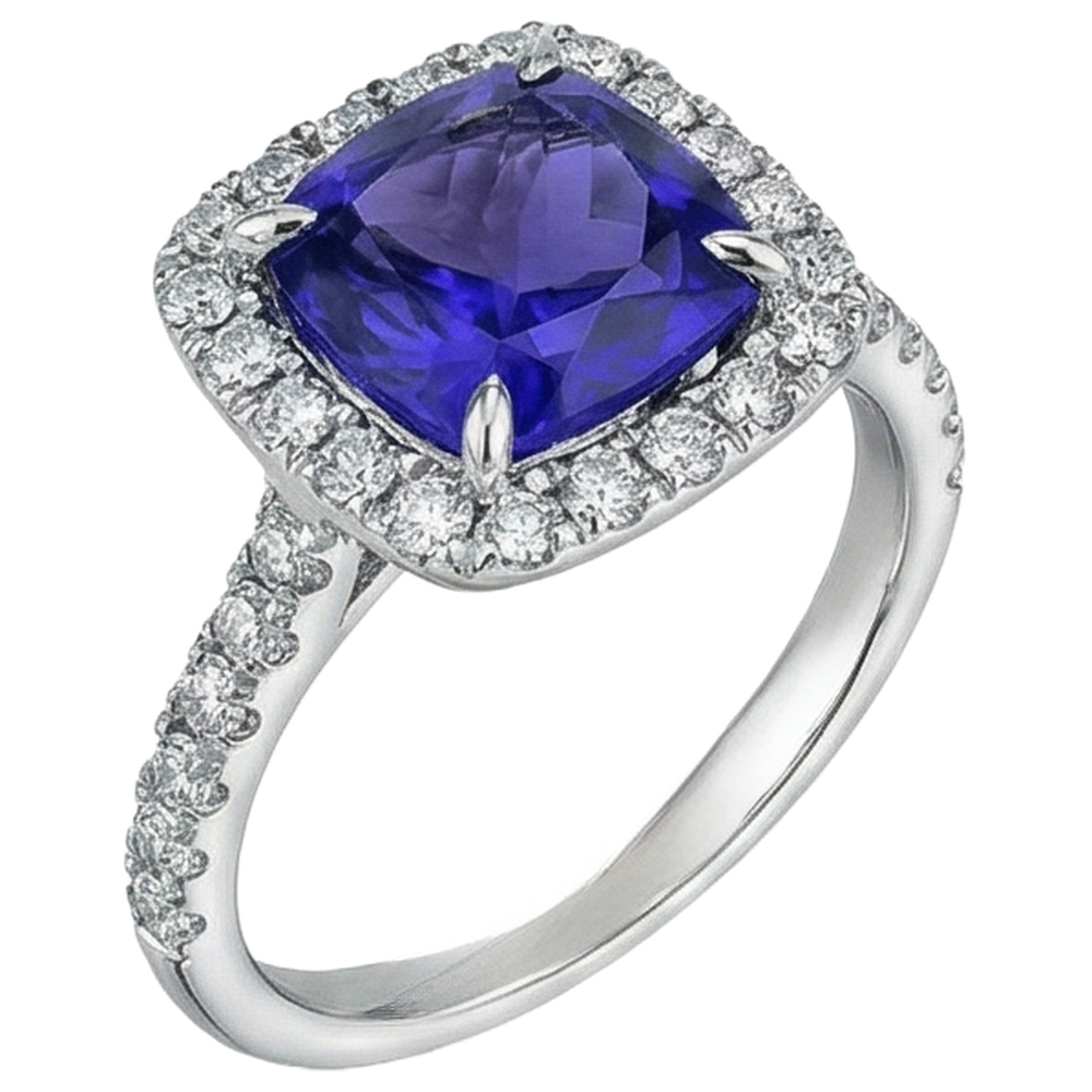 echter round tansanit 2.25Karat ring Detailansicht