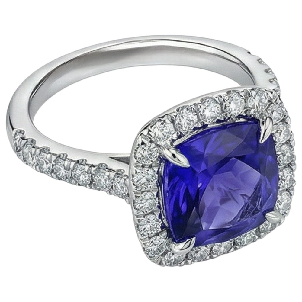 echter round tansanit 2.25Karat ring Draufsicht