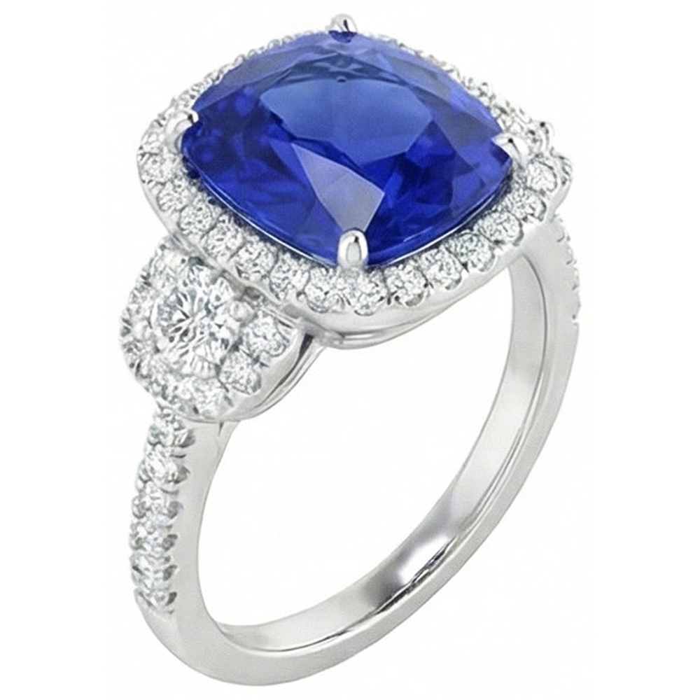 echter round diamant 5Karat ring Detailansicht