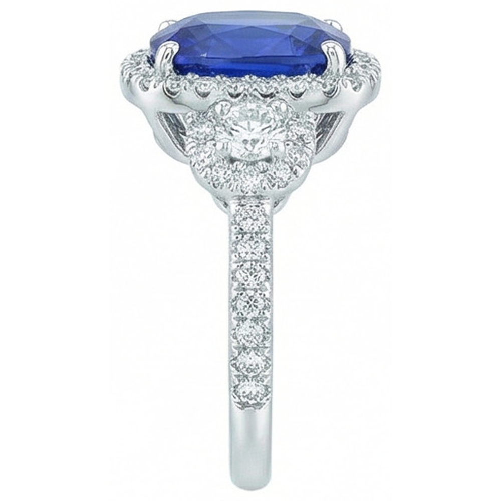 echter round diamant 5Karat ring Draufsicht