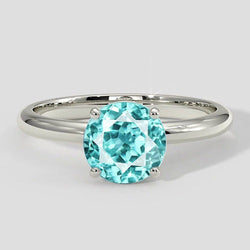 Klassischer runder Paraiba-Ring 1,50 ct