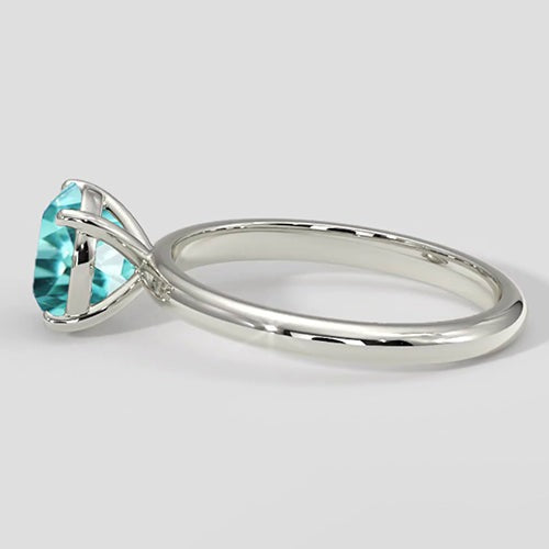 Klassischer runder Paraiba-Ring 1,50 ct