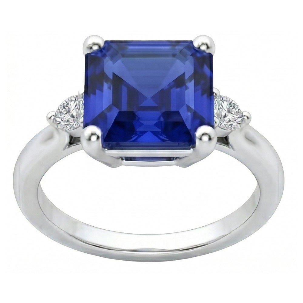 echter asscher diamant 2.75Karat ring Detailansicht